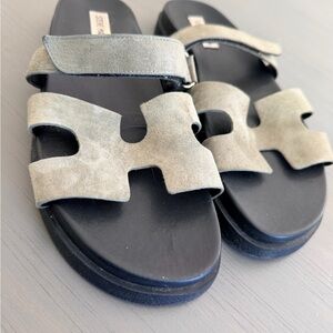 Steve Madden Khaki Suede Sandals